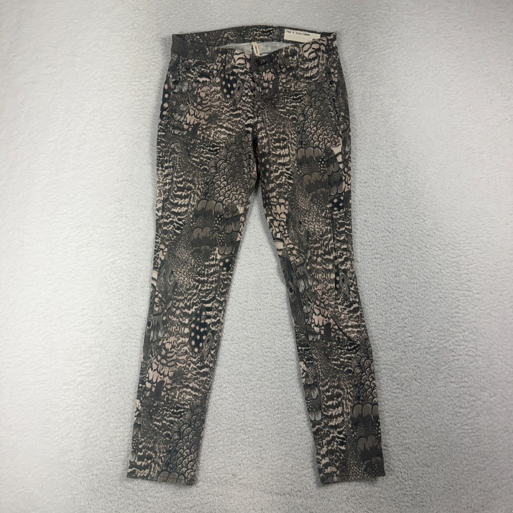 Rag & Bone Jean Womens 27 Snakeskin Feather Print Legging Skinny Pants W15030026